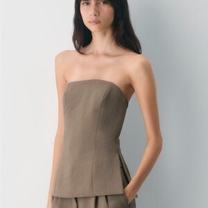 Aritzia Wilfred Taupe Posh Tube Top - Size 2